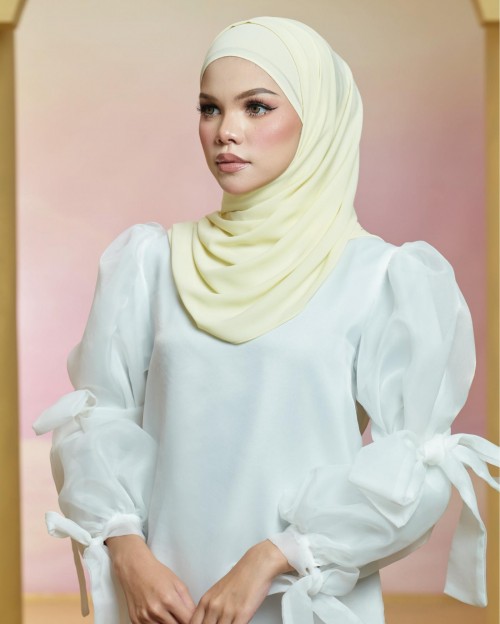 Basic Premium Chiffon Shawl (Buttermilk Yellow)