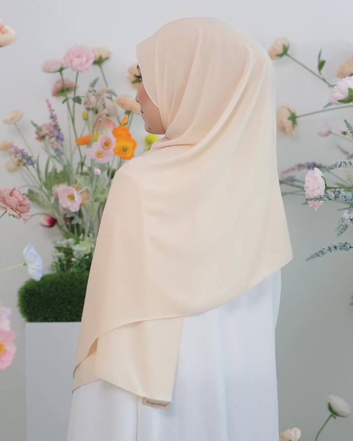 ASYALLIEE BASIC CHIFFON SHAWL ( WHEAT )