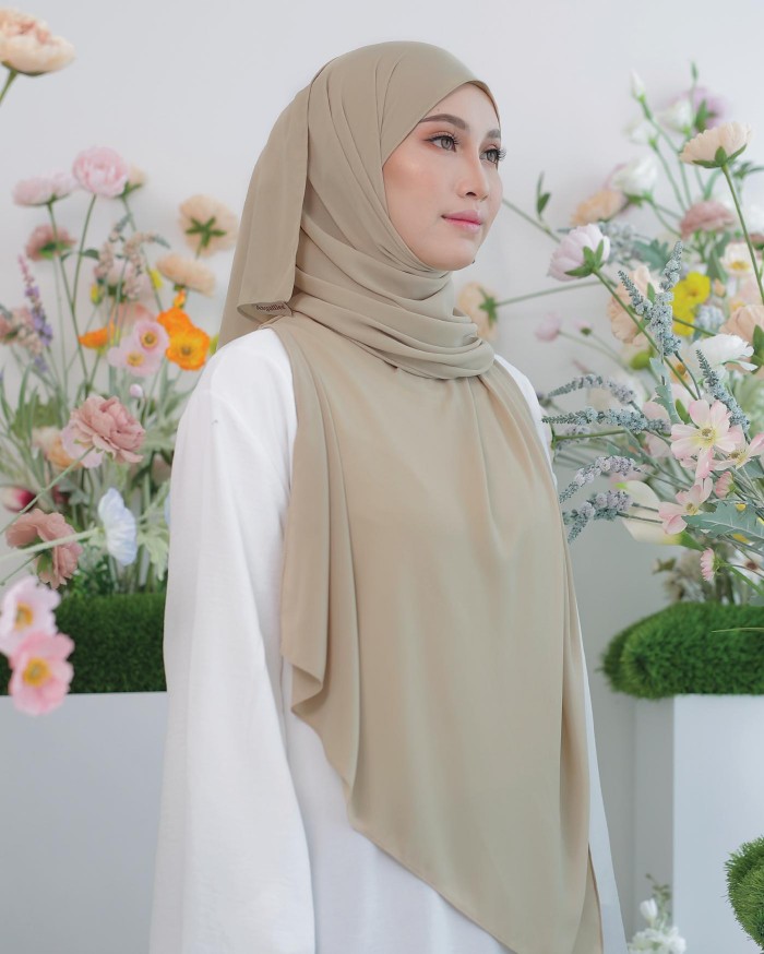 ASYALLIEE BASIC CHIFFON SHAWL ( WOOD ASH )