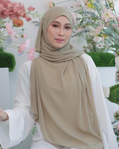 ASYALLIEE BASIC CHIFFON SHAWL ( WOOD ASH )